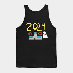 pixel art 2024 paranormal donut graduation Tank Top